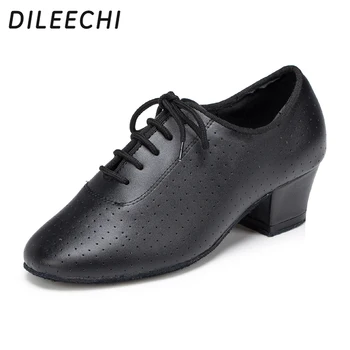 DILEECHI/ Дамски обувки за занимания с танци от естествена кожа, Съвременни танцови обувки, обувки за възрастни жени, обувки за балните танци, обувки за дами