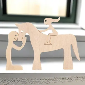 Дървена игра пъзел с животни, Лисица и Заек Котка Кон Дизайнерски пъзел Украшение на Подарък Мил подарък за рождения Ден на Свети Валентин