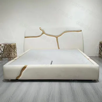 Дизайнерска спалня двойно тъканта на легло за голям апартамент