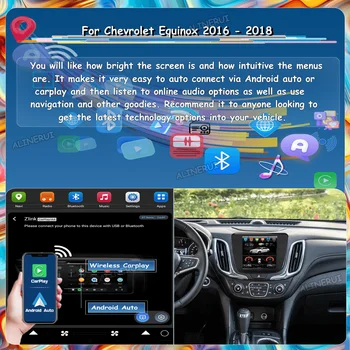 Авто Безжичен Carplay Android 13 Екран За Chevrolet Equinox 2016 2017 2018 Bluetooth Радио Централната Мултимедиен 1 Din Стерео