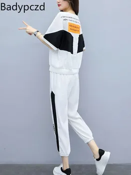Badypczd Спортен костюм Изработена Ежедневни Спортни дрехи Дамски Корейската версия широки дрехи за фитнес от 2 части Тренировочная облекло 2022 Лято Новост