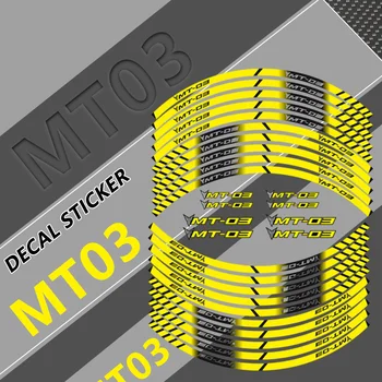 Стикер на предната на задната гума за мотоциклет MT-03, кант от филма на джантата на колелото, отразяващи водоустойчиви стикери стикер, Подходящ за MT03 mt03