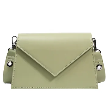 Чанта през рамо от изкуствена кожа за жени, в чантата 2023, нова Дизайнерска Луксозна Модерна дамска чанта с широка каишка, женствена чанта през рамо зелен цвят