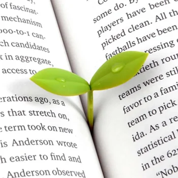 Подарък Зелена трева, сладък мек силикагел, лист вени, книжен знак за учители, училищни отметки за творчески ученици, Кавайные елементи