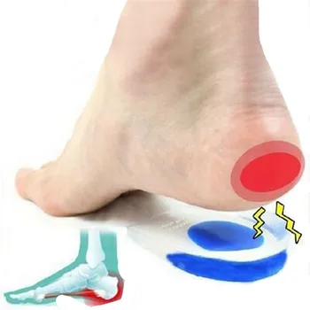 1 Чифт меки силиконови гелевых стелки от болка при петата болката в разклонения, Възглавница за краката, Масажор за грижа за краката, Стелки на половината от шипове, увеличаване на височината на обувки
