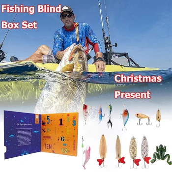 Риболовен комплект с коледни подаръци за любителите на творческата риболов, коледни подаръчни комплекти примамки