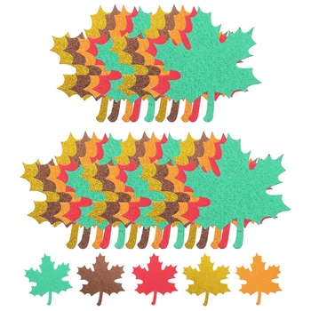 30шт Изрезки от хартия във формата на кленов листа Декорация на Кленов лист в Деня на Благодарността Блестящи деколтета във формата на есенни листа Смесени цветове