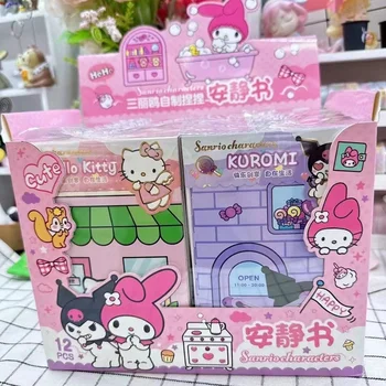 Sanrio My Melody Cinnamoroll Pochacco Pompompurin Стикери Игри Silent Книга Забавни Теми аниме Подарък за момичета Подарък играчка за деца