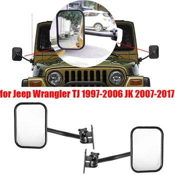 2 бр. Странично огледало за обратно виждане на автомобила, правоъгълни огледала за обратно виждане за Jeep Wrangler TJ 1997-2006 JK 2007-2017