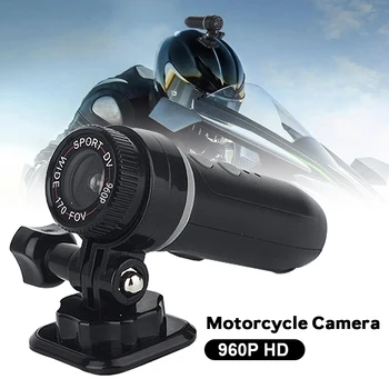 Мотоциклетът помещение 960P, Камера за закрепване на каската, широка спортна камера с петлевой запис на 170 °, водоустойчив за велосипеди, мотоциклети, ски