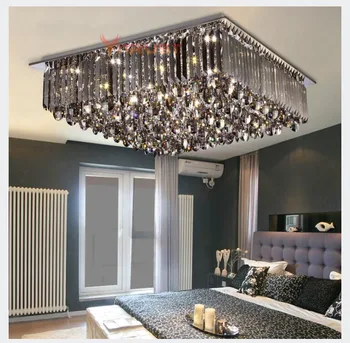 Нов модерен Кристална тавана лампа с квадратна осветление Plafonnier, led полилей, за скрит монтаж, осветление на хола, спалнята, офиса, хотела