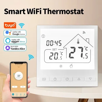 Интелигентен термостат Sasha WiFi, регулатор на температурата електрически топло пол, температурата на водата /газов котел Google Home Алекса