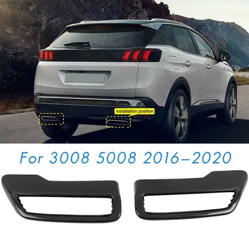 Карбоновая задната горловина, Покриване на ауспусите, Рамка броня, Декоративна украса за Peugeot 3008 5008 Allure 2016-2020