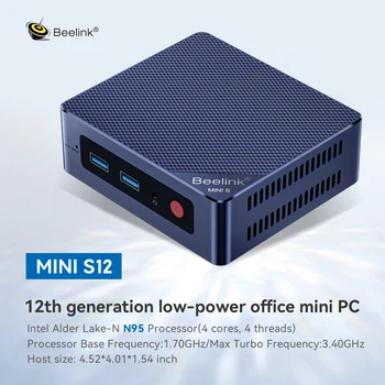Компютър Beelink MINI S12 12th Alder N95 или N5095 8 GB / 16 GB DDR4 256 GB SSD, Windows 11 Pro 4K, HDMI 2.0 WIN11 NUC HTPC GK mini