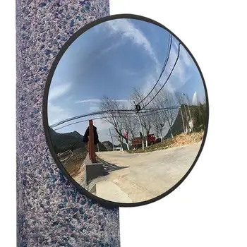 Куполна огледало на открито 11,8-инчов огледала за слепи зони, кръгло ъглово огледало за слепи зони за склад, широкоъгълен регулируема скоба, издут
