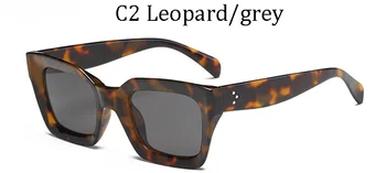 Нови Малки Квадратни Слънчеви очила в Ретро стил Дамски Маркови Дизайнерски Слънчеви очила с Кошачьим око, Дамски очила с прозрачни нюанси с нитове UV400