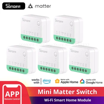 1-20 бр SONOFF MINIR4M Matter Wifi Smart Switch Мини-Модул за Автоматизация на Дома има изградено Локално Връзка за Алекса Google Home SmartThings