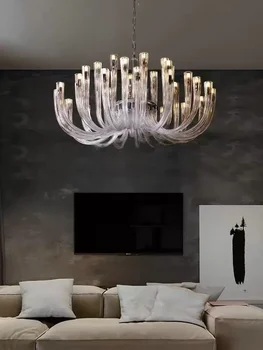 Постмодернистская минималистичная хол U-образна стъклена полилей дизайнерски творчески лампа луксозна спалня индивидуалност художествена лампа