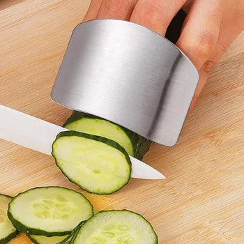 Защита на пръстите от неръждаема стомана От порязване Кухненски инструменти за безопасно рязане на зеленчуци Защита на ръцете Кухненски приспособления