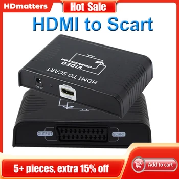 Видео Конвертор HDMI в Scart Кабел HDMI in-out, Scart, Видео, Аудио Конвертор, за PS4 на телевизор (само в режим на композитни видео)