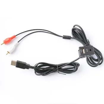 Адаптер за кола RCA кабел с дължина 1 м, аудио жак 3.5 мм, удължител на кабела AUX USB, лента за закрепване на RCA кабел за Toyota, Volkswagen