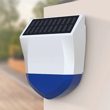 Интелигентна WiFi Външна сирена IPX5 Водоустойчива външна Слънчева Сирена Домашна охранителна алармена система, съвместима с Bluetooth