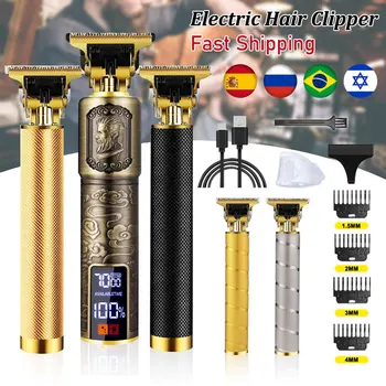 НОВА Електрическа машина за рязане на коса 2023 T9 USB, мъжки фризьорски салон машинки за подстригване на коса, Самобръсначка, Тример с Професионална машина за рязане на коса, акумулаторна