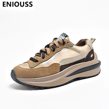 ENIOUSS/ Модни Качествена Дамски Ежедневни обувки на плоска подметка с шнур; сезон Пролет-есен; Градинска обувки на щиколотку; Дамски маратонки