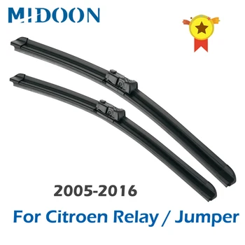 Четки за чистачки MIDOON за Citroen Relay / Jumper Fit Hook / Бутон скоби Точно годни Модел година от 1994 до 2013