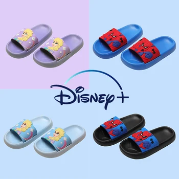 Детски сандали и чехли за баня Disney За момчета 23 Летни нови детски чехли Marvel за момичета от PVC с мека подметка, плажни обувки DII