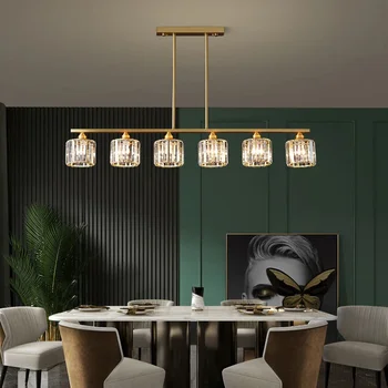 Модерен дизайн от меден кристал, led полилей за трапезария, кухня, хол, спалня, окачен тавана лампа, Златна Луксозен светлина