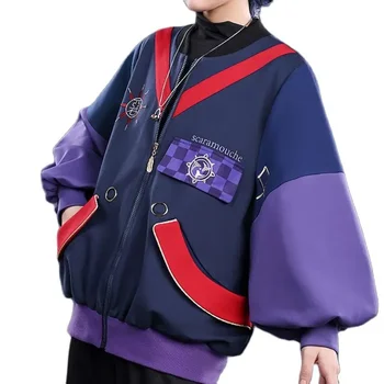 Яке с цип Genshin Impact, блузи, аниме Скарамуш, пуловер за cosplay, лоскутная яке-бомбер, спортни дрехи, спортно облекло, облекло