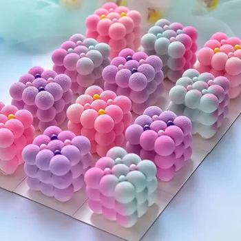 Силиконова форма за печене на торта 3D Форма за печене на торти с пузырьковым ягодова пяна Форма за шоколад във формата на свещ