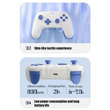 Подмяна на безжична игра дръжки Безжичен геймпад контролер с два бутона, който е съвместим с Bluetooth, аксесоари за игри на 