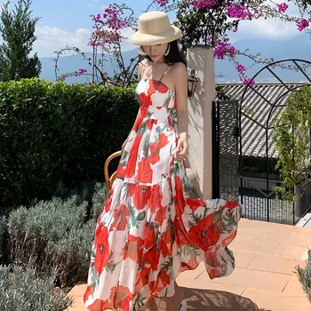 НОВИ официални рокли за бала Vestidos Maxi за подиум 2023 Summer Fairycore Елегантна Дълга Шифоновое рокля за рождения ден и тънки женски ваканция