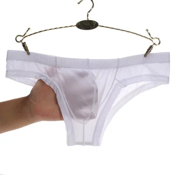 Мъжки тънки прозрачни гащи, Дышащее бельо, Прозрачни мъжки марля гащи, сексуална U-образни еротични бикини с ниска талия