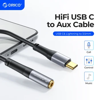 ORICO USB C - 3,5 мм Адаптер За слушалки и Зарядно 2 в 1 Светкавица Type C - Aux аудио жак За Huawei iPad Pro Samsung Pixel
