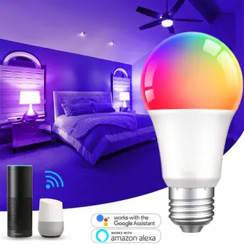 Енергоспестяващ Умен Дом E27, Лампа на Hristo Rgb Led Light Подкрепа Алекса Google Home Умна лампа 12 W 15 W 18 W Таймер Zigbee