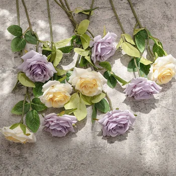 Имитация на цвете Изкуствени рози Сватбен декор за дома на масата Направи си САМ букет от изкуствени растения, Подаръци за Свети Валентин