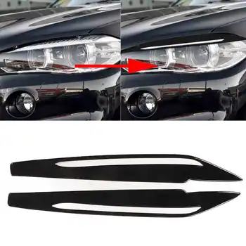 1 чифт фарове за вежди, пиана, Черна Автомобили светлината на прожекторите, подмяна на капаци за очи BMW X5 X6 F15 F16 2014-2018