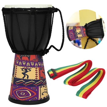 Африкански барабан 4 инча Bongo Drum Професионален африкански барабан от дърво, ръчно изработени традиционни африкански барабан музикален инструмент