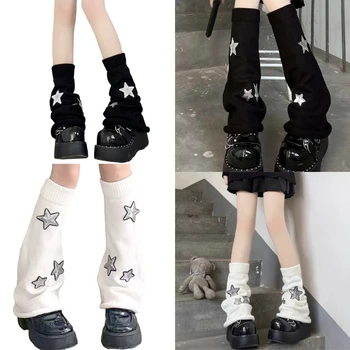 Дамски дълги терлици Lolitas, гамаши Star, Обувки и интериор в японски стил Harajuku, Зимни чорапи до глезена