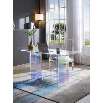 Акрилни цветни маса, Дизайнерска маса по поръчка, масата в хотела, Прозрачен Лазерен компютърна маса, маса