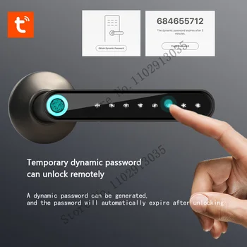 цифров електронно заключване на hristo lock Smart Fingerprint Door Lock, Bluetooth Password Lock Handle Подкрепа за отключване на приложения за iOS и Android 