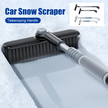 34-Инчов Сняг Четка-Стъргалка за Лед за Автомобилни Стъкла, Прибиращи Стъргало за Сняг с Въртящи се на 360 градуса Глава EVA Foam Grip за Автомобил SUV Truck