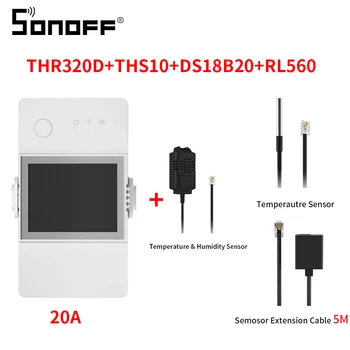 SONOFF TH Elite 16/20A Интелигентен Превключвател за Контрол на температурата и влажността на Smart Home Wifi Switch Работи С DS18B20/Si7021/RL560