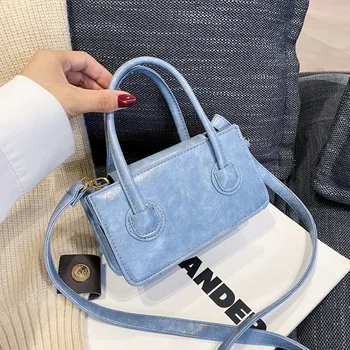 Есен-Зима 2022, нови женски прости мини-чанти-незабавни посланици, однотонная модерна чанта през рамо, женска малка чанта