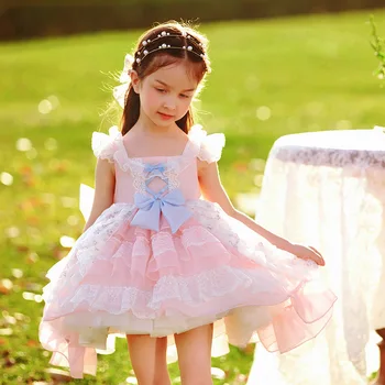 Лятното Ново шифоновое рокля-риза без ръкави за момичета, рокля на принцеса Лолита 