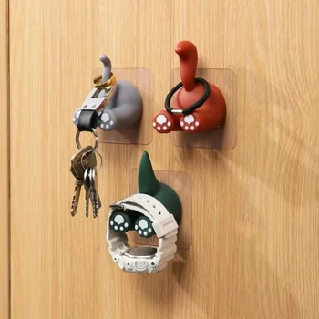 Креативен кука за фрака с изображение на животно, Скъпа Безпроблемна Закачалка за врати на спални в общежитието, една Кука за ключове, кърпа, дъждобран, Закачалка за дрехи, Украса на стените
