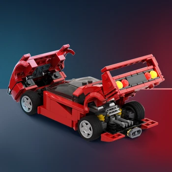 Moc Ferrari F40 Строителни Блокове на Суперавтомобил Перфектния Червен Спортен Автомобил САМ Модел Тухли Играчки, Комплекти за Подарък за Рожден Ден за Деца Възрастни